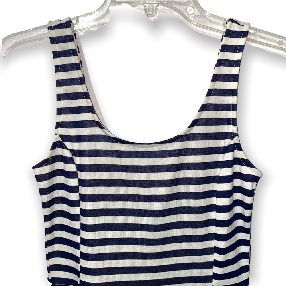 Divided by H&M Mini Dress Navy Blue and White Stripes Size 4 - Picture 2 of 4